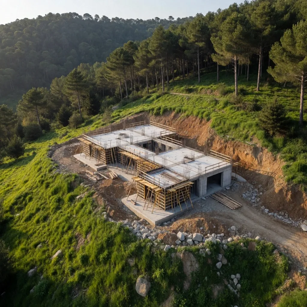 Zekeriyaköy'de topografyaya uyumlu villa inşaatı